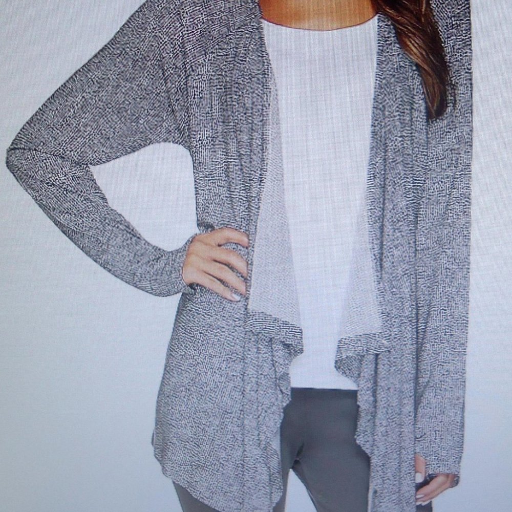 Cuddl Dudds Long Sleeve Wrap Up Black/White 2X-3X